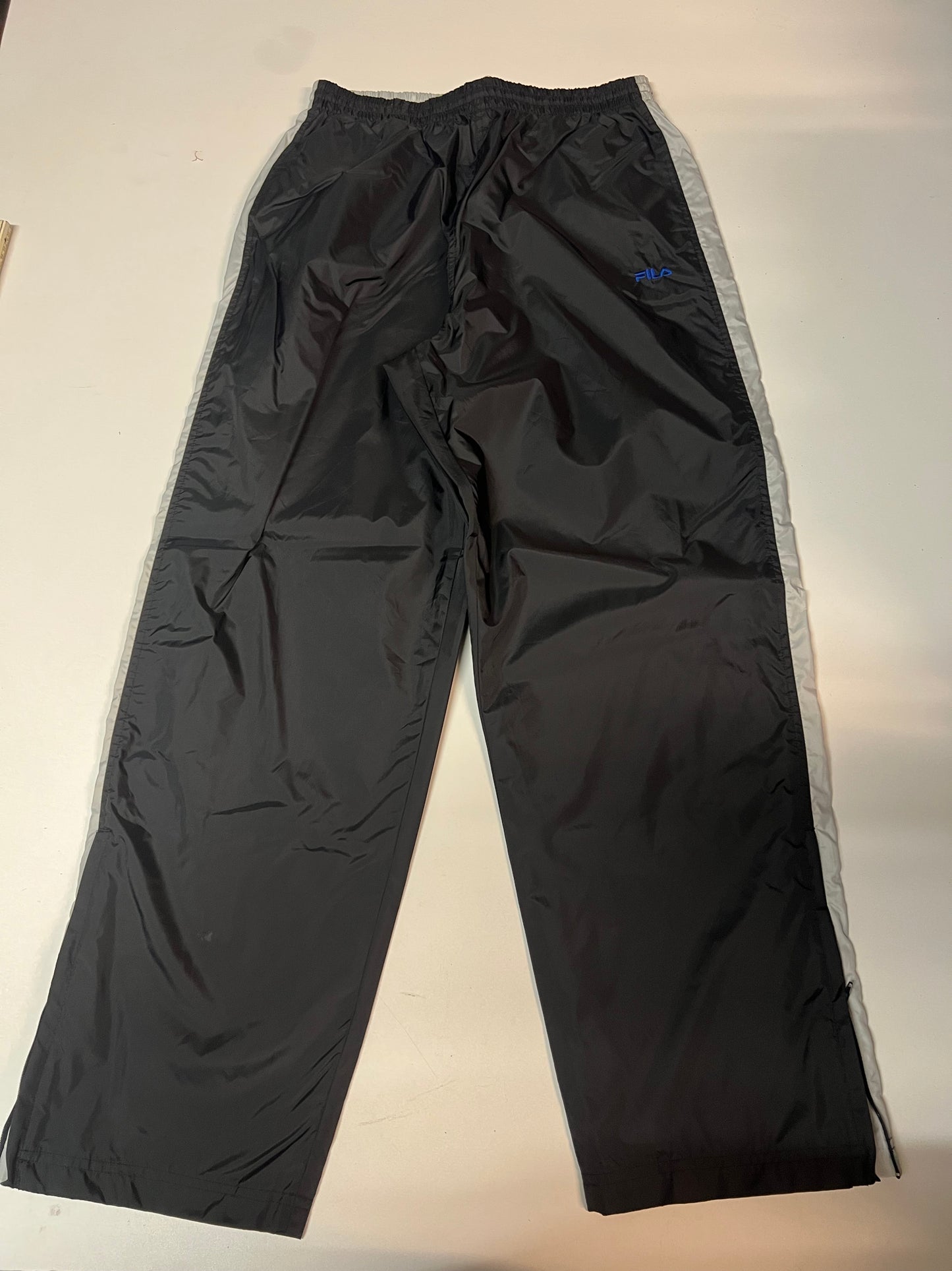 Fila Vintage Trackpants Baggy Grey Stripes L 332