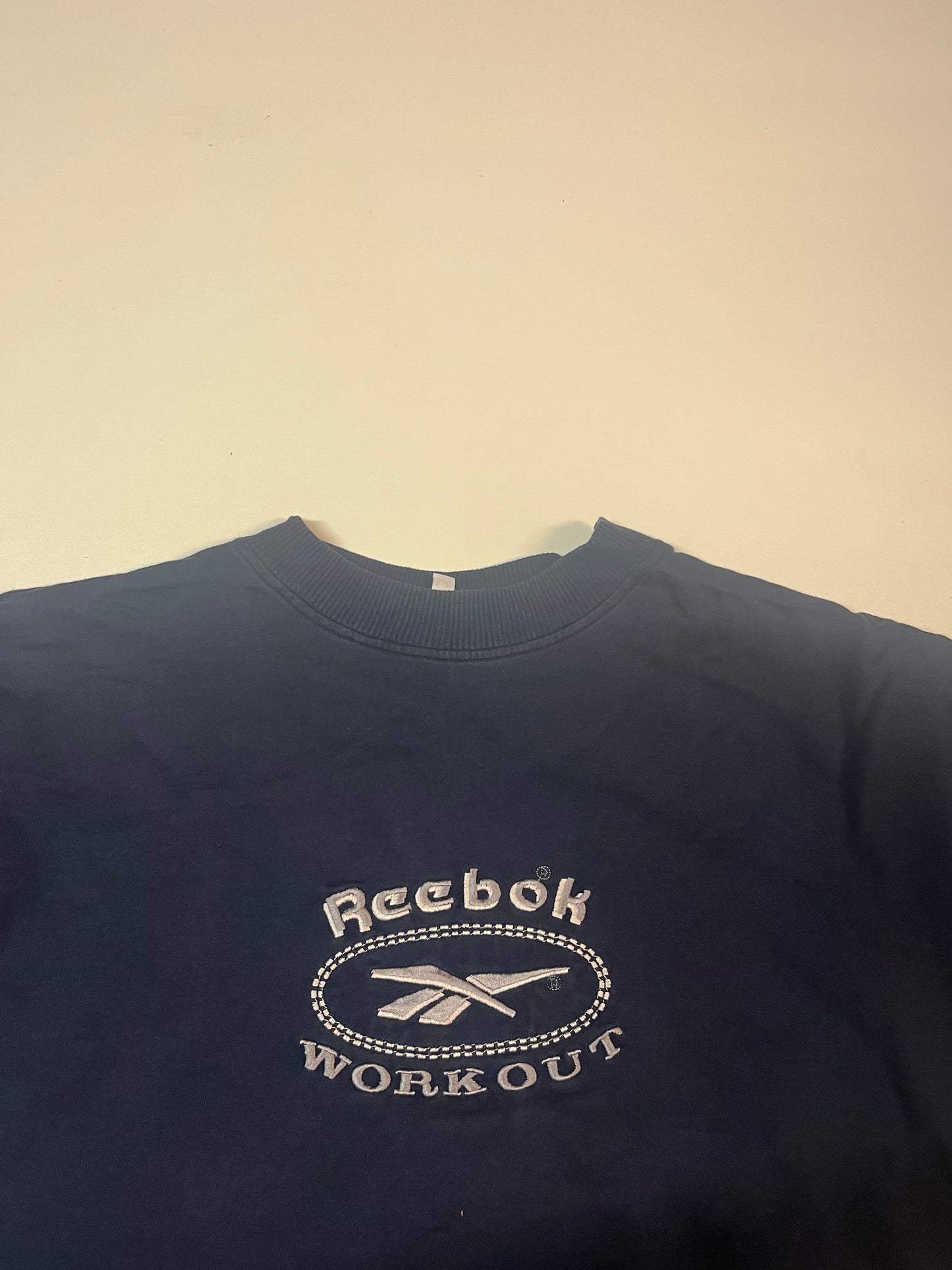 Vintage Reebok Sweatshirt XL fit M navy bestickt 5733