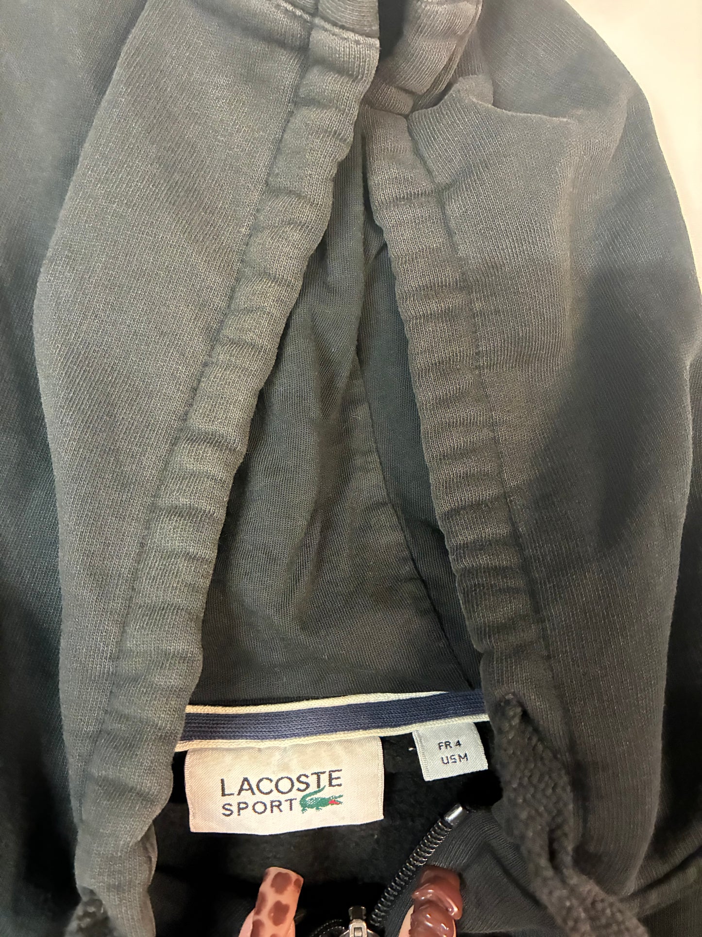 Vintage Lacoste Hoodie M fit S schwarz 6092