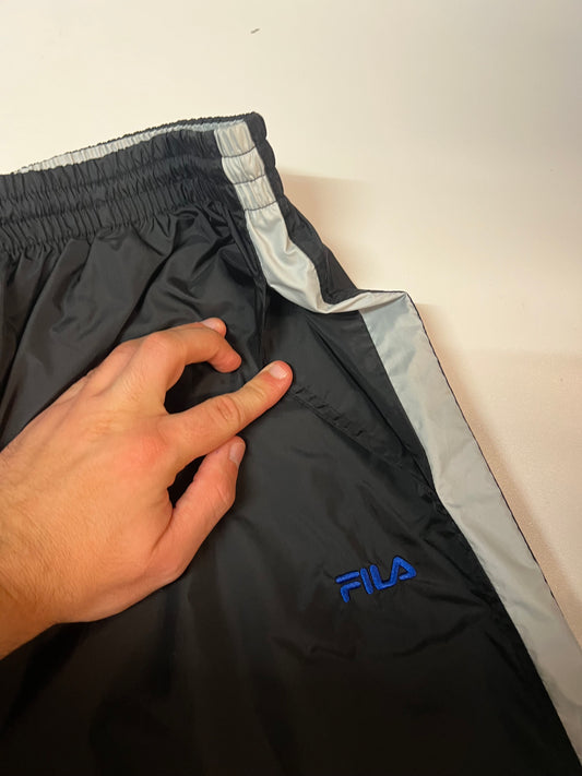 Fila Vintage Trackpants Baggy Grey Stripes L 332
