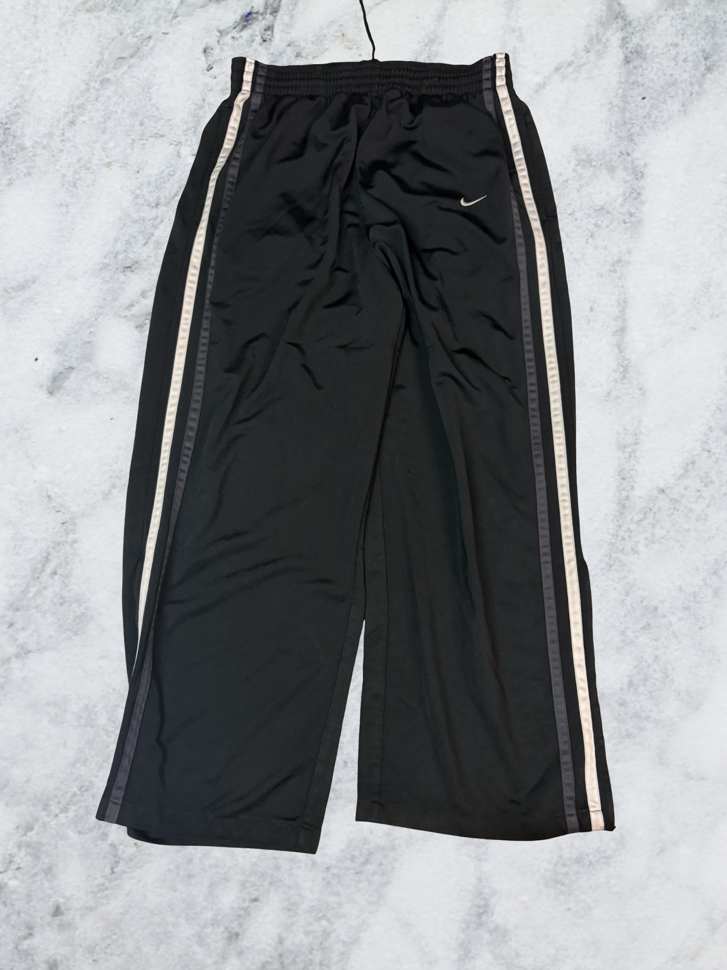 Nike Vintage Trackpants M Reißverschluss am linken Bein kaputt baggy 6492