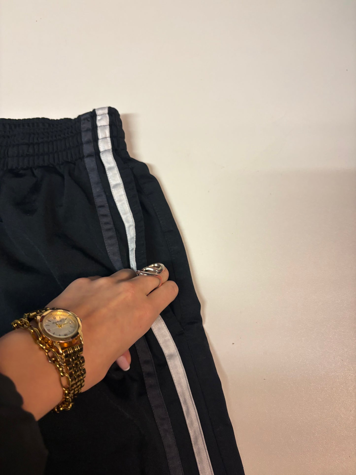 Nike Vintage Trackpants M Reißverschluss am linken Bein kaputt baggy 6492