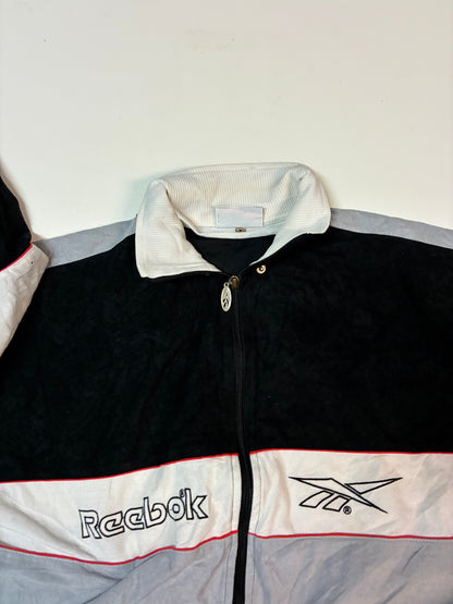Vintage Reebok Trainingsjacke Stoff wie Samt S 5938