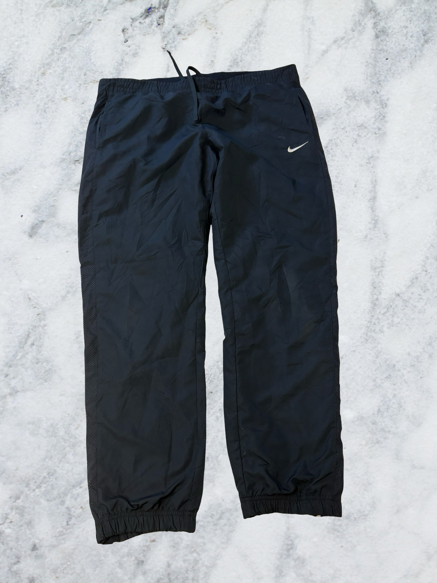 Nike Vintage Trackpants L Baggy Flecken und Bund beschädigt 7430