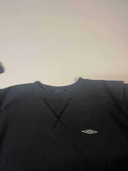 Vintage Umbro Sweatshirt XXL fit XL schwarz gesticktes Logo 5728