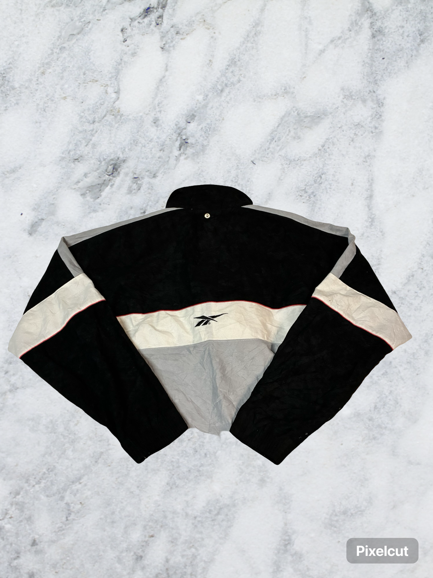 Vintage Reebok Trainingsjacke Stoff wie Samt S 5938