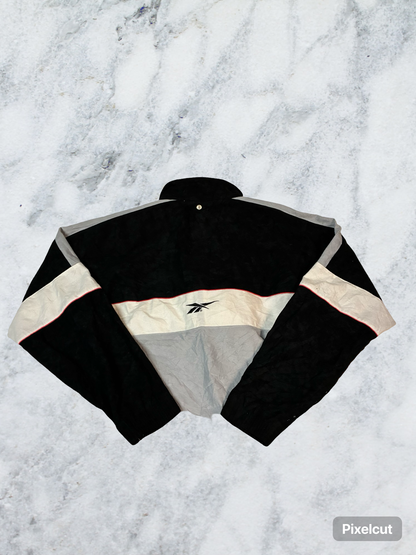 Vintage Reebok Trainingsjacke Stoff wie Samt S 5938