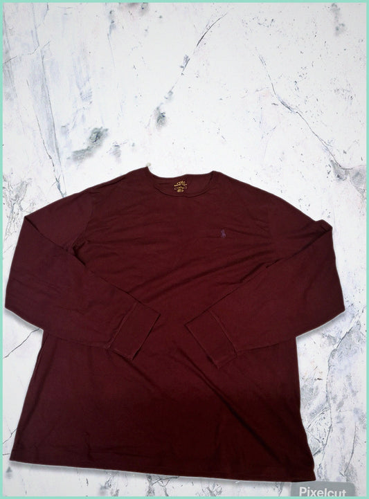 Vintage Polo Ralph Lauren Langarm Shirt Bordeauxrot L 6-0-7-0