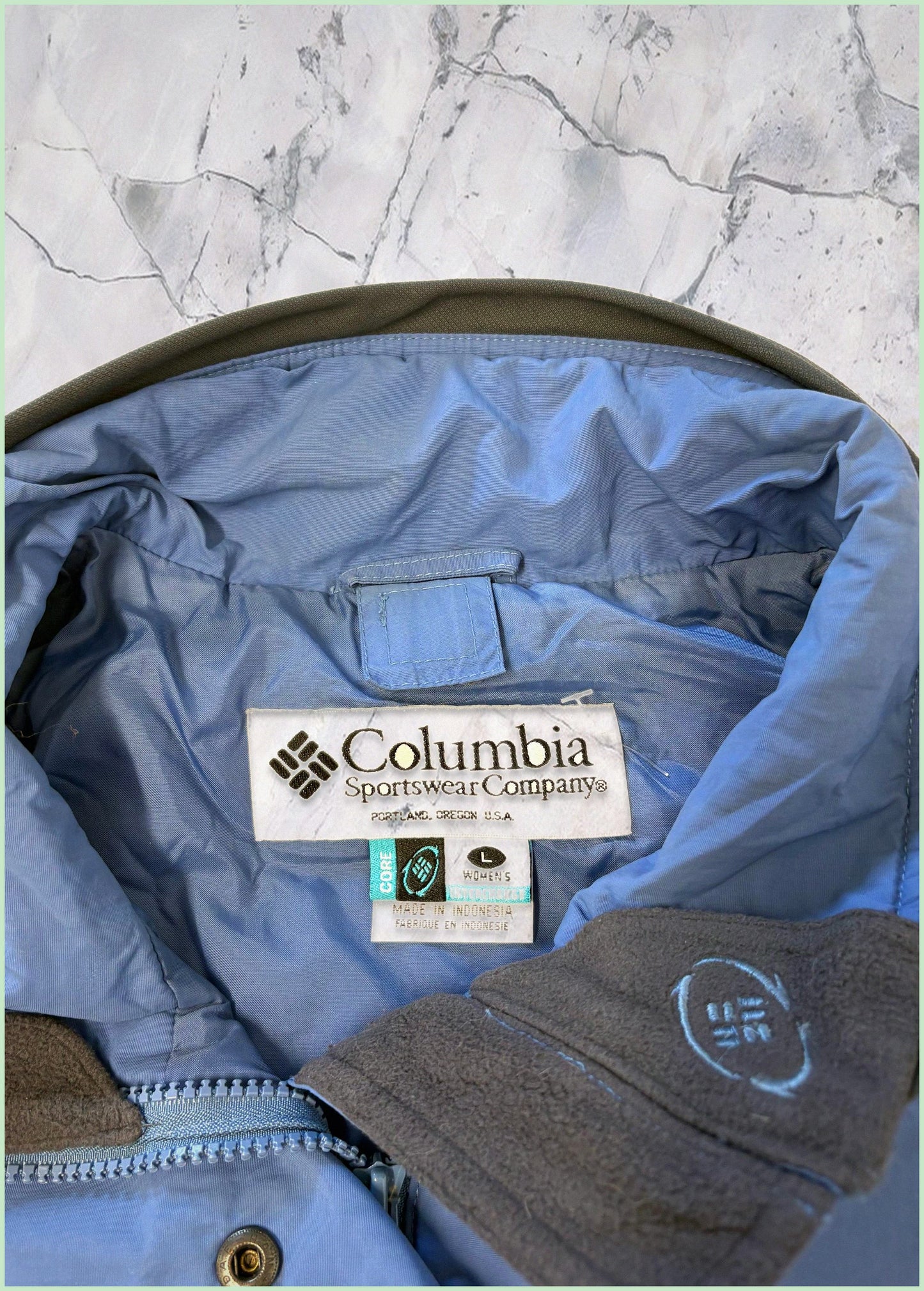 Columbia Vintage Jacke Damen L blau 2 in 1 möglich 7-270